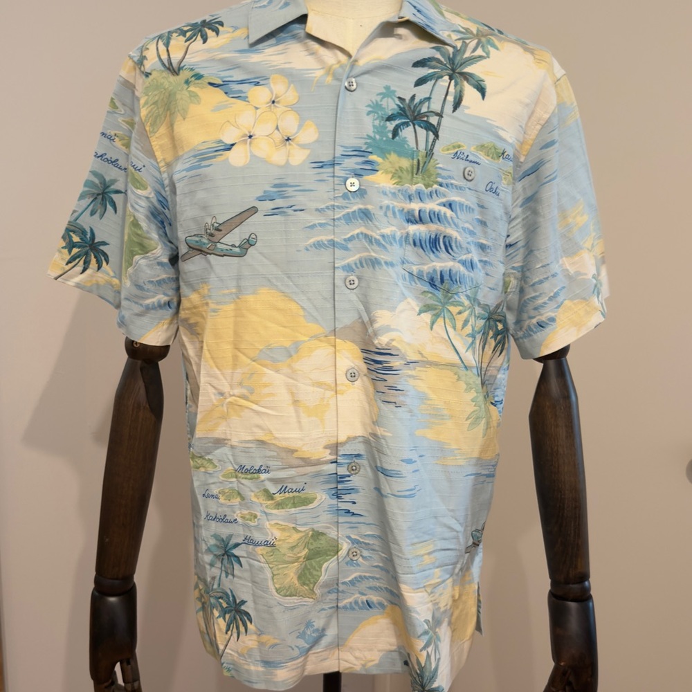Tori Richard Hawaiian Shirt Cotton/Silk Blend Size M